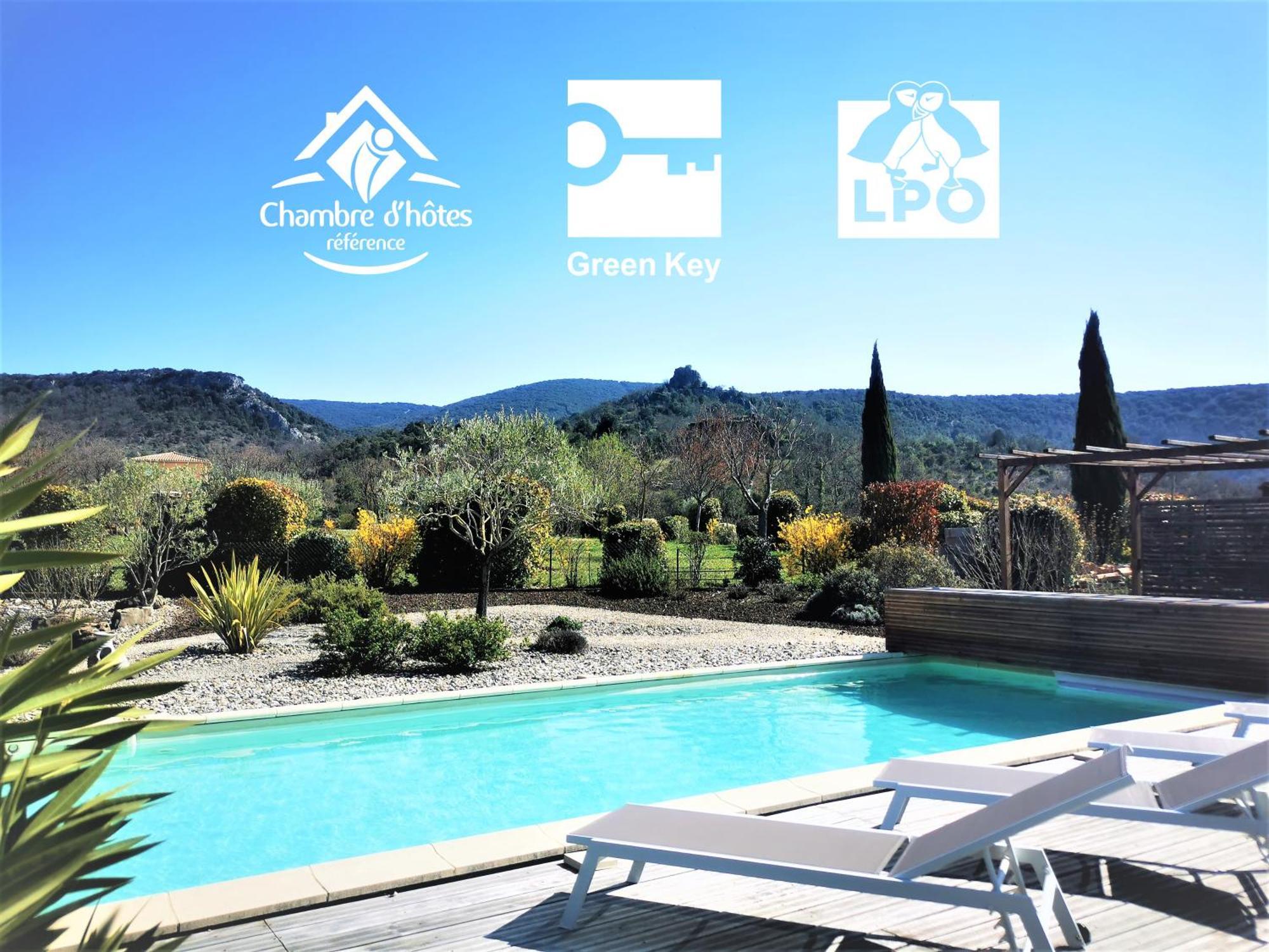 Villa Font Vive - Chambres D'Hotes Eco-Labellisees Avec Cuisine - Confort, Calme Et Vue Exceptionnels ! Grospierres Esterno foto